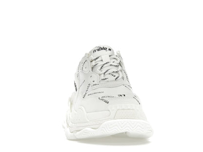 Balenciaga Triple S Allover Logo White (Women's)