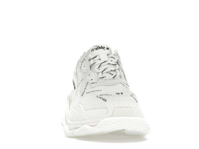 Balenciaga Triple S Allover Logo White (Women's)