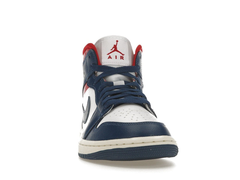 Jordan 1 Mid French Blue Gym Red (Women's)