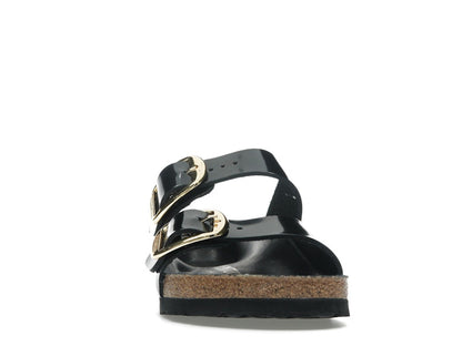 Birkenstock Arizona Big Buckle Natural Leather Patent Black Gold (Women's)
