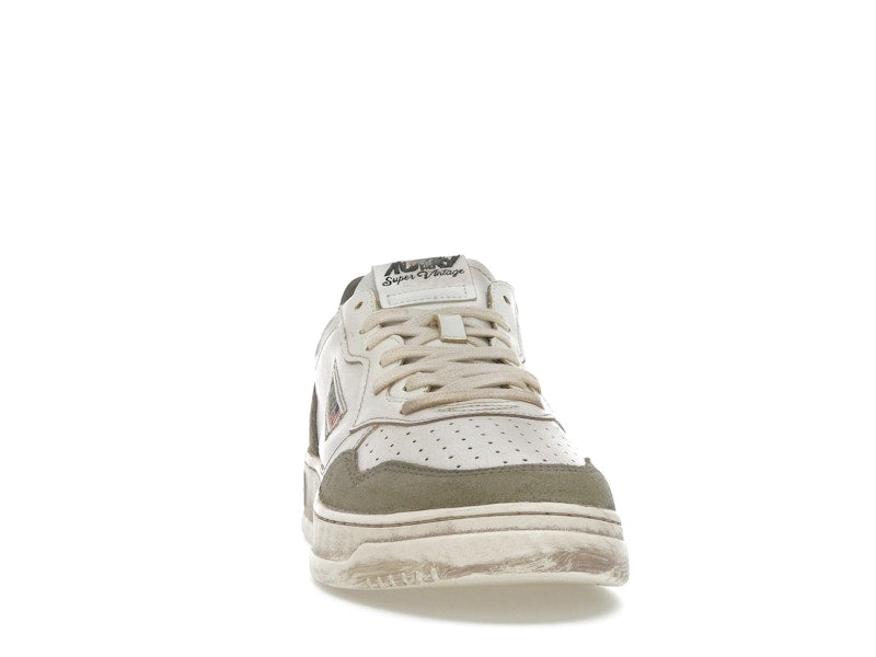 Autry Medalist Low Super Vintage White Silver Lizard
