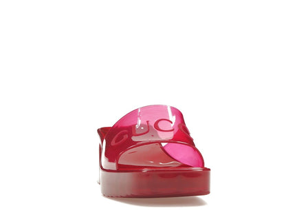 Gucci 60mm Slide Sandal Hibiscus Red Rubber