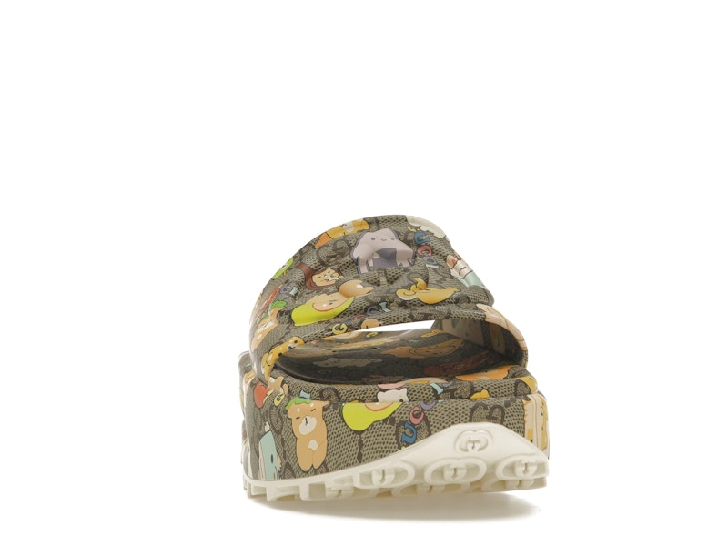 Gucci x Pikarar GG Animal Print Slide Beige Multi (Women's)