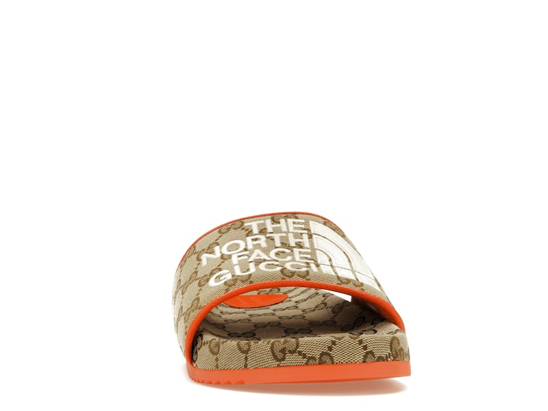 Gucci x The North Face GG Slide Orange Beige Ebony Original GG Canvas