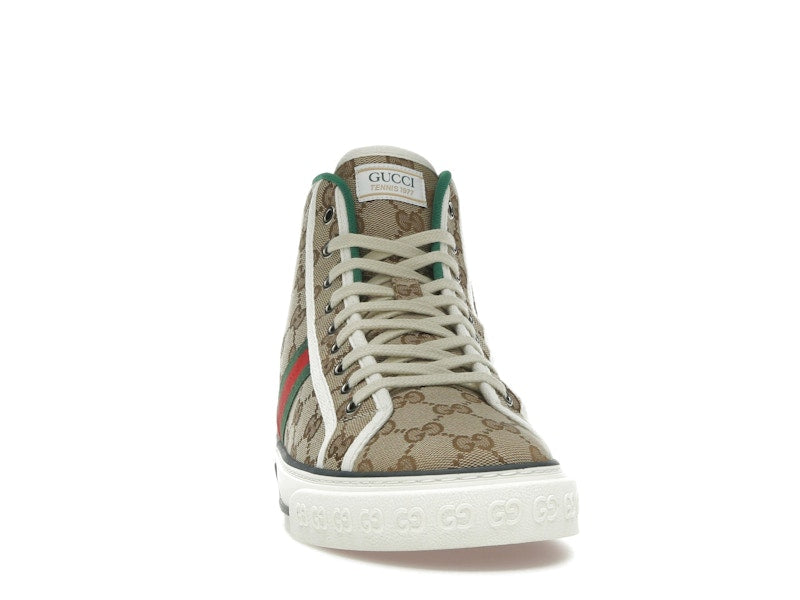 Gucci Tennis 1977 Canvas High Top Beige GG Print