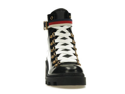 Gucci Sylvie Web 55mm Ankle Boot Black Leather