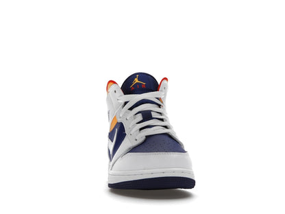 Jordan 1 Mid White Laser Orange Deep Royal Blue (GS)
