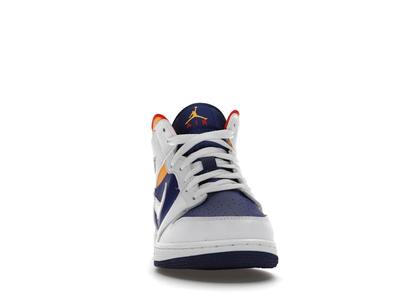 Jordan 1 Mid White Laser Orange Deep Royal Blue (GS)
