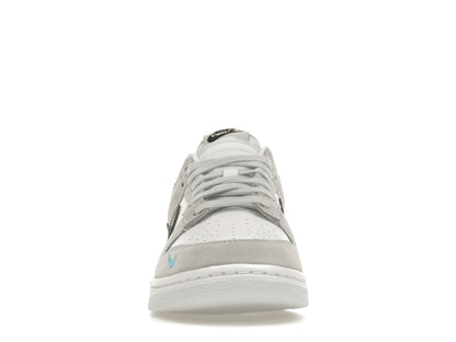 Nike Dunk Low White Grey Navy Aqua Mini Swoosh