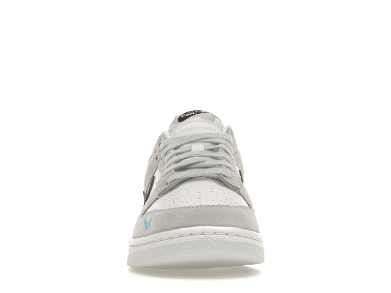 Nike Dunk Low White Grey Navy Aqua Mini Swoosh