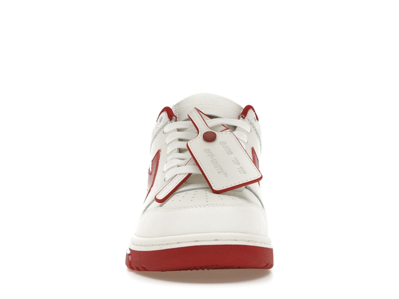 OFF-WHITE Out Of Office OOO Low Tops White Burgundy