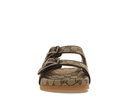 Gucci Strap Slide Sandal Beige Canvas