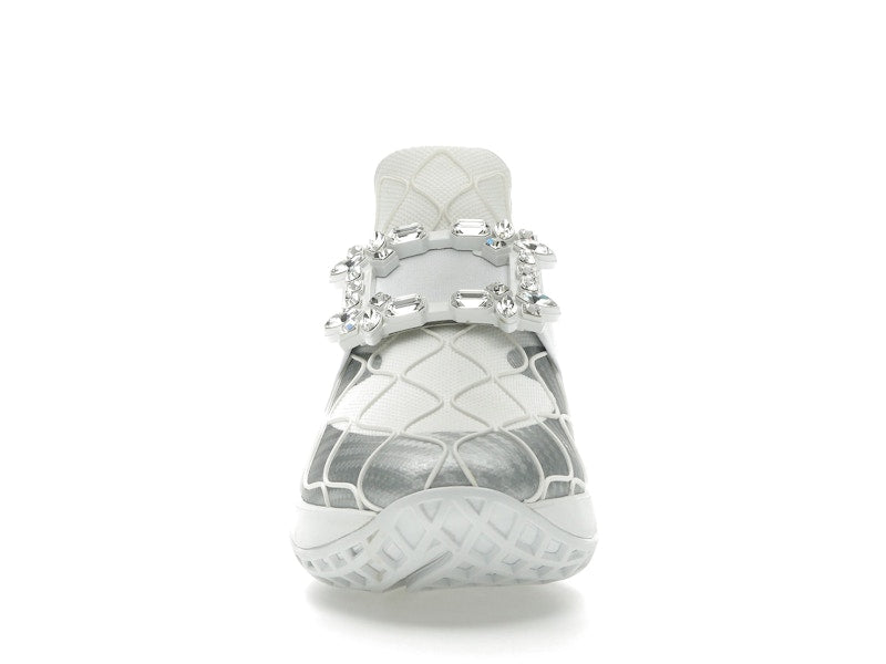 Roger Vivier Viv' Run Fabric Silver Crystal Buckle (Women's)