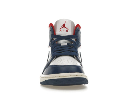 Jordan 1 Mid French Blue Gym Red (Women's)