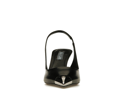 Prada 75mm Slingback Pump Black Leather