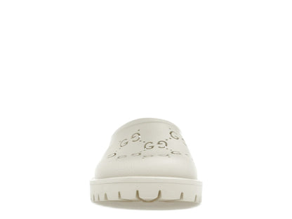 Gucci Slip-on Sandal Cut Out Monogram Mystic White
