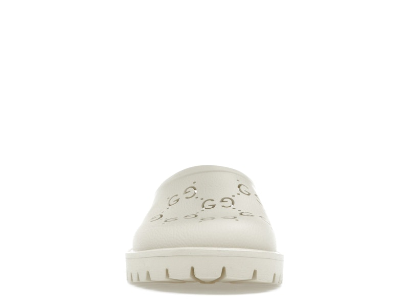 Gucci Slip-on Sandal Cut Out Monogram Mystic White