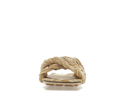 Bottega Veneta Raffia Stretch Flat Sandals Macadamia (Women's)