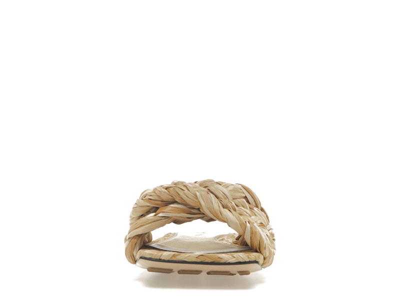 Bottega Veneta Raffia Stretch Flat Sandals Macadamia (Women's)