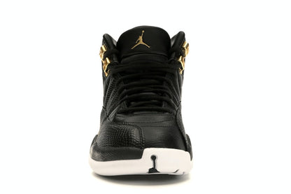 Jordan 12 Retro Black Metallic Gold White (Women's)