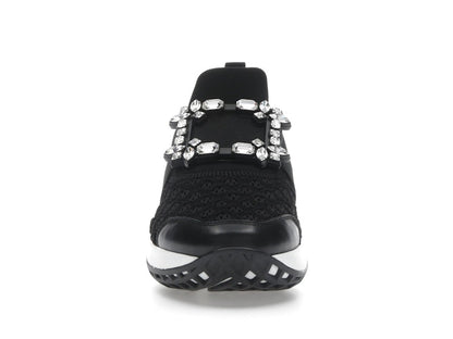 Roger Vivier Viv' Run Fabric Black White Crystal Buckle (Women's)