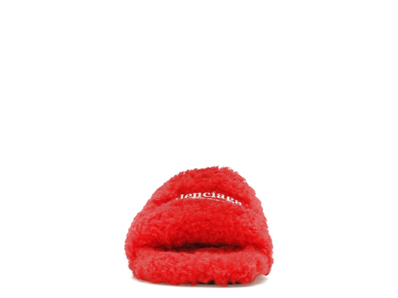 Balenciaga Furry Slide Red White (Women's)