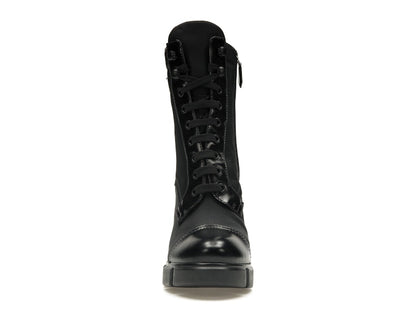 Prada 110 mm Nylon Booties Black Brushed Leather