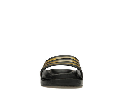 adidas Adilette Aqua Slides Core Black Gold Metallic