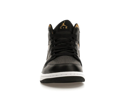 Jordan 1 Mid Black Metallic Gold