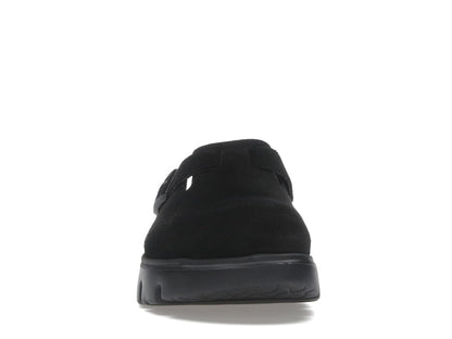 Birkenstock Boston Chunky Suede Black Black Sole (Narrow) (Women's)
