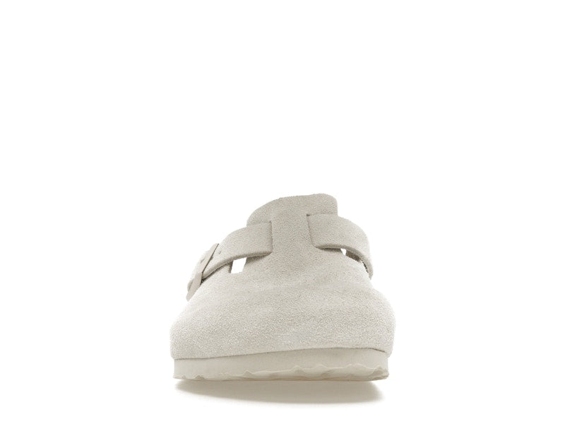Birkenstock Boston Soft Footbed Suede Antique White