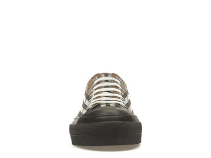 Burberry Vintage Check Lace-Up Sneaker Beige Brown