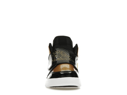 Sky Jordan 1 Mid Black Metallic Gold White (PS)