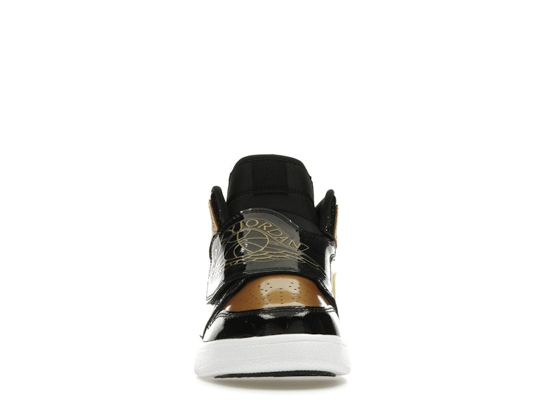 Sky Jordan 1 Mid Black Metallic Gold White (PS)