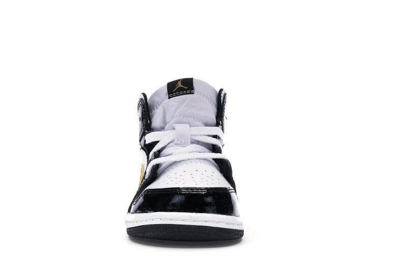 Jordan 1 Mid Patent Black White Gold (TD)