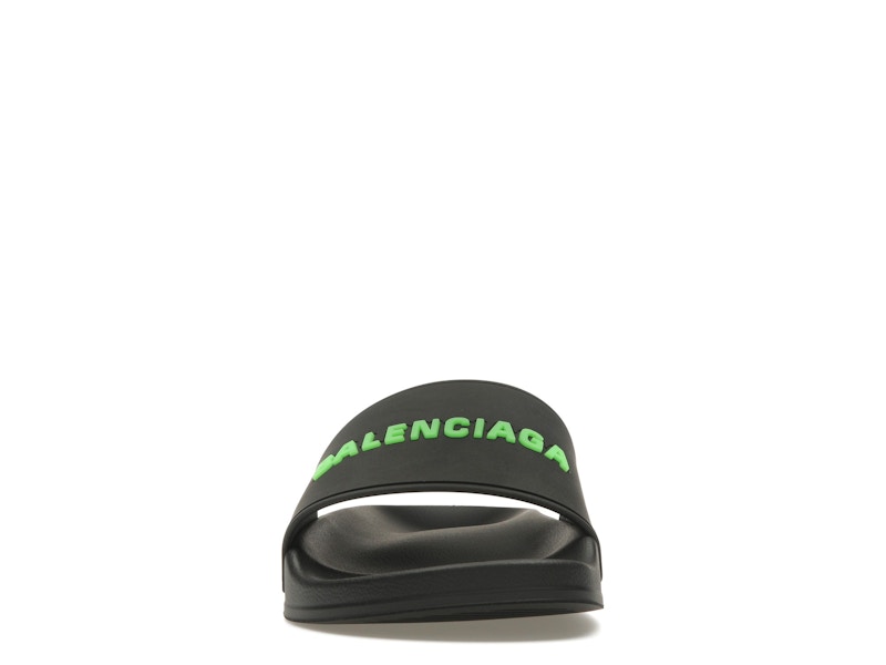 Balenciaga Pool Slide Black Fluo Green (Women's)