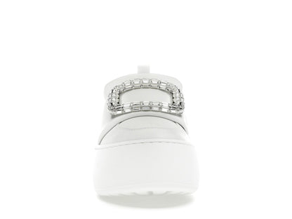 Roger Vivier Viv' Up White Crystal Buckle (Women's)