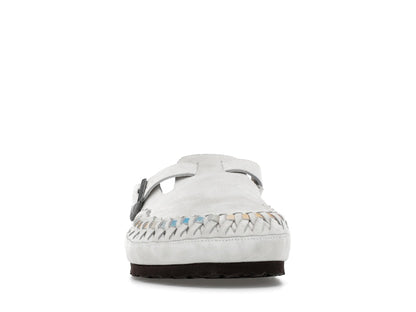 Birkenstock Boston Braided Suede Kith Antique White Tie Dye