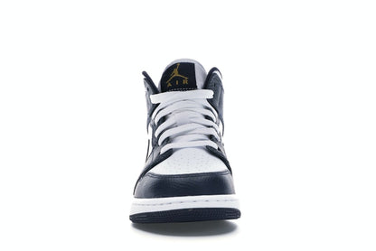 Jordan 1 Mid White Metallic Gold Obsidian (GS)