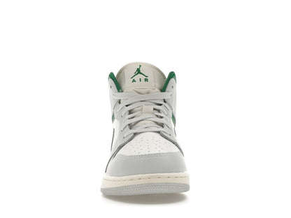 Jordan 1 Mid White Pure Platinum Pine Green (GS)