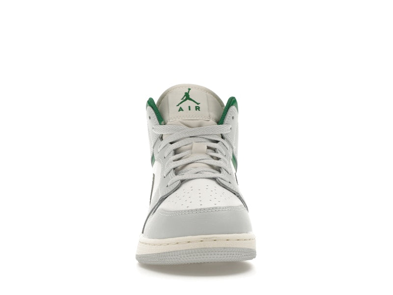 Jordan 1 Mid White Pure Platinum Pine Green (GS)