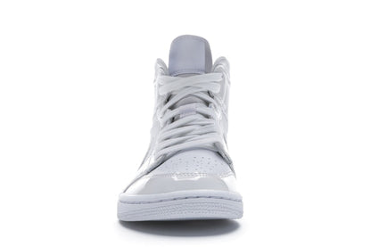 Jordan 1 Mid Triple White Patent Swoosh (Women's)