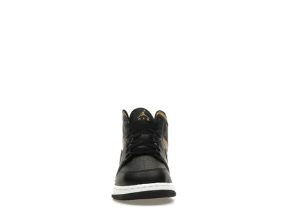 Jordan 1 Mid Black Metallic Gold Swoosh (GS)