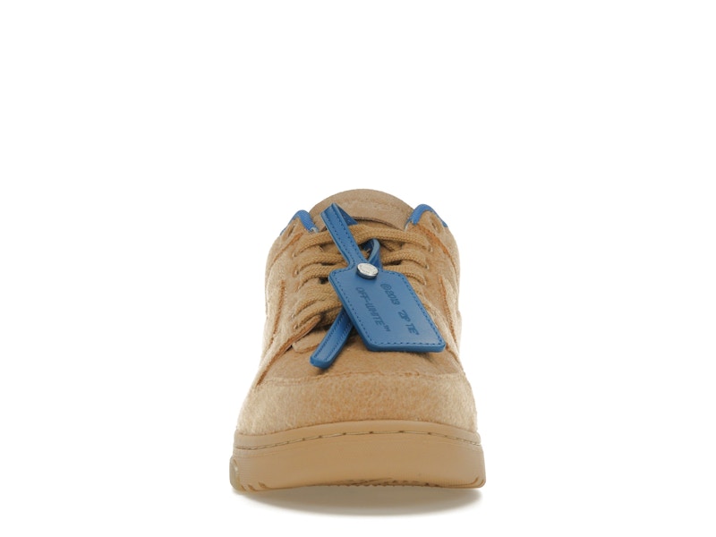 OFF-WHITE Out Of Office OOO Low Tops Camel Blue Wool