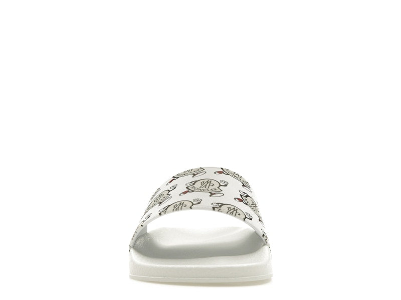 Moncler Basile Slide Logo Print White