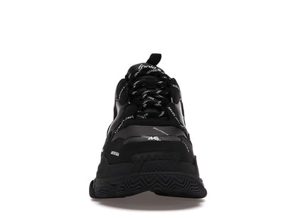 Balenciaga Triple S Allover Logo Black