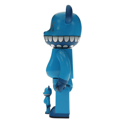 Bearbrick x a-nation KAWS Chompers 100% & 400% Set Blue