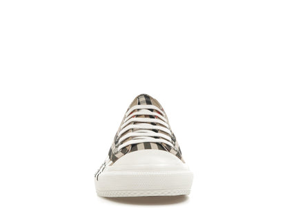 Burberry Logo Print Vintage Check Cotton Sneakers Archive Beige (Women's)