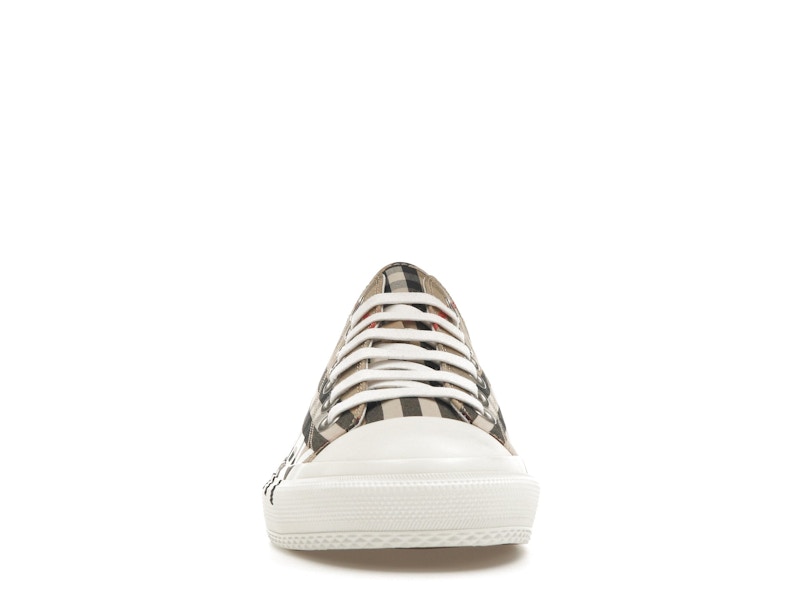 Burberry Logo Print Vintage Check Cotton Sneakers Archive Beige (Women's)