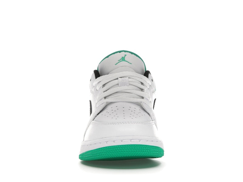 Jordan 1 Low White Lucky Green Tumbled Leather (GS)